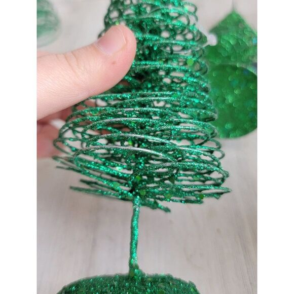 Glitter green star pine tree xmas Home decor metal - Picture 9 of 9